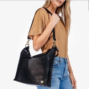 Poppy Barley Weekend Tote Bag Purse Black Leather